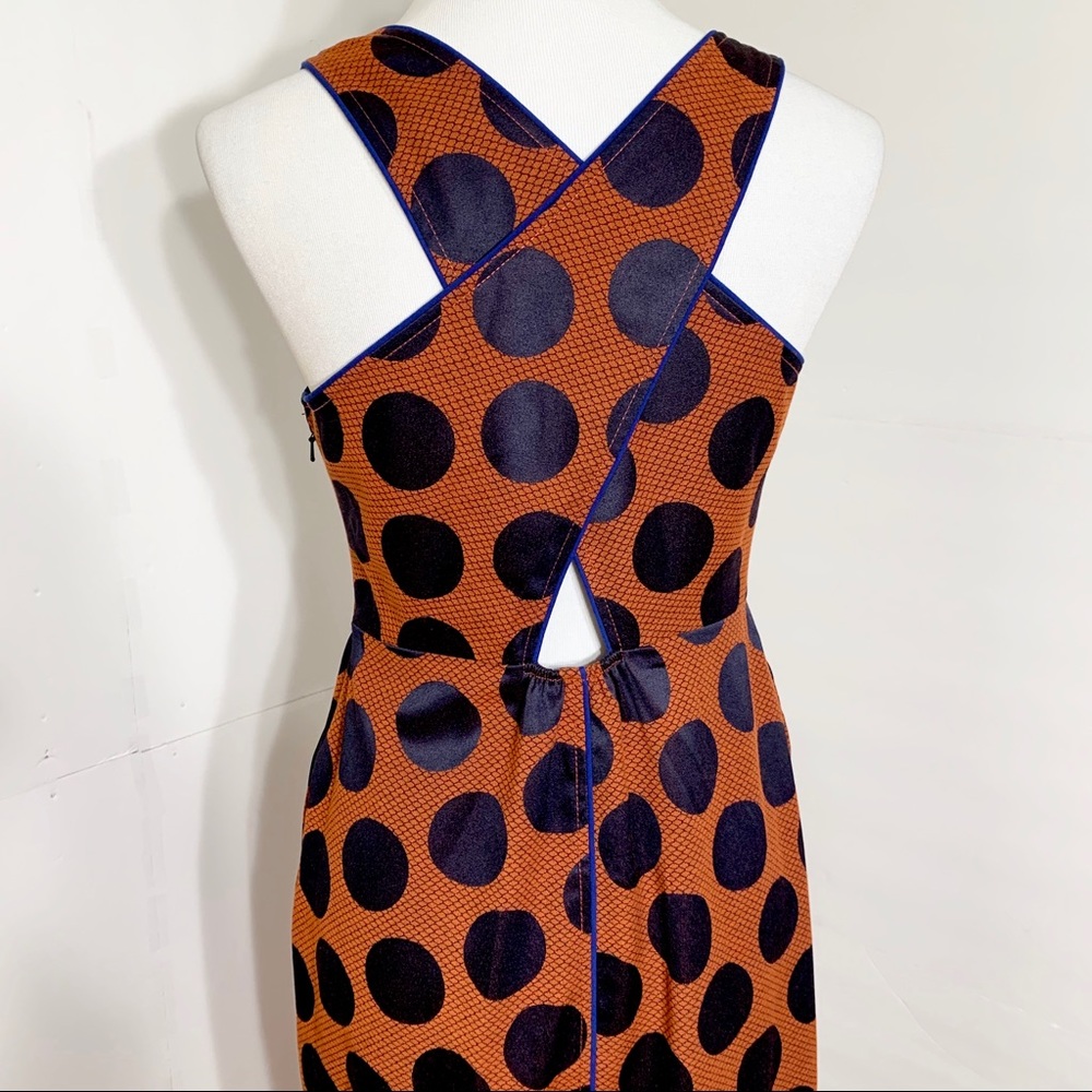 SOLD-Anthropologie Polka Dot Criss Cross Back Dress - Picture 4 of 8